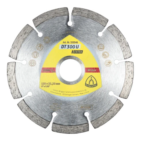 Disques à Tronçonner Diamant Klingspor DT 300 U à Denture Standard 3 Disques à Tronçonner Diamant Klingspor DT 300 U à Denture Standard