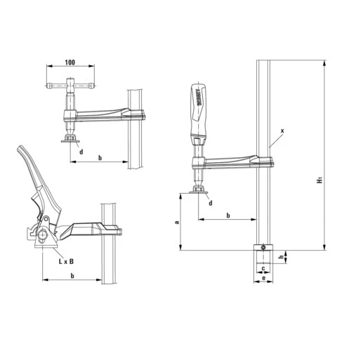 Élément De Serrage à Longueur De Travail Fixe TW Bessey 4 Élément De Serrage à Longueur De Travail Fixe TW Bessey – Image 2