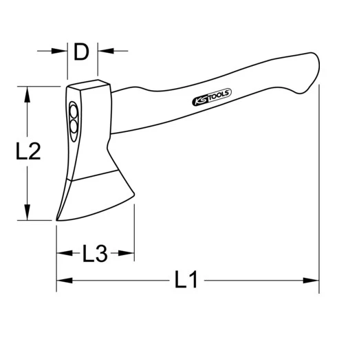 Hache à Main KS Tools Avec Manche En Hickory 4 Hache à Main KS Tools Avec Manche En Hickory – Image 2
