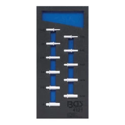 Insert De Servante D'atelier 1/3 : Douilles Pour Clé, Six Pans 6,3 Mm (1/4") En Pouces Profondes11 Pièces BGS