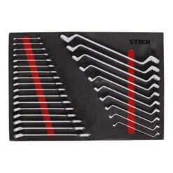 Jeu De Clés Mixtes Et De Clés Polygonales Doubles STIER, 27 pièces, Dans Un Compartiment En Mousse Tendre (EVA)