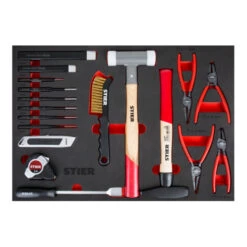 Kit D'outillage Universel STIER, 18 Pièces, Dans Garniture En Mousse Souple (EVA)