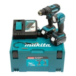 Set De Machines Makita 18V (DHP482 + DML815) / 3,0 Ah, 2 Batteries + Chargeur En MAKPAC